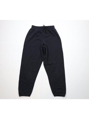 Vtg 90s Blank Cuffed Sweatpants Joggers Pants Mens Size S Black Faded Streetwear